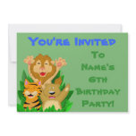Lion Tiger Bear Kids Birthday Party Invitation