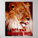 LION W/ TONGUE OUT DEEP SLEEP RESTING KING POSTER posters
