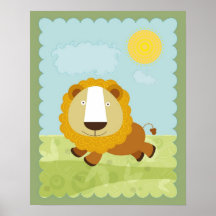 Lion wall decoration poster