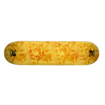 lion yellow fade Skateboard
