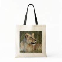 Lioness big cats safari tote bags