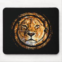 LIONESS FACE MOUSE PAD