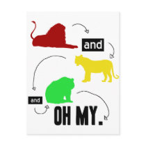 lions and tigers and bears OH MY postcard