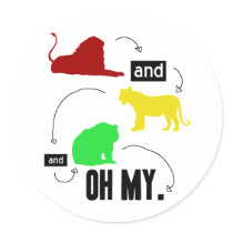 lions and tigers and bears OH MY sticker