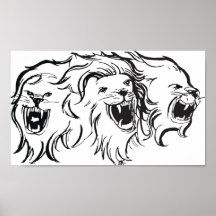 Lions on wall posters