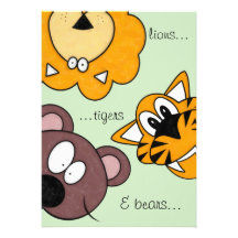 lions, tigers & bears, Oh dear birthday invitation