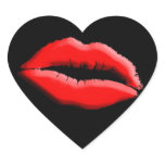 LIP STICK Sexy Goth Lips Heart-shaped Stickers