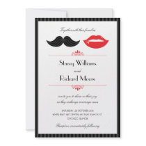Lips and Moustache Wedding Invitation
