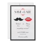 Lips and Moustache Wedding Save the Date invitations
