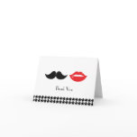 Lips & Moustache Houndstooth Wedding Thank You Car