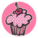 lipstick kisses cupcake stickers