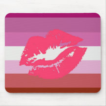 LIPSTICK LESBIAN PRIDE FLAG STRIPES DESIGN MOUSEPADS