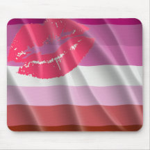 LIPSTICK LESBIAN PRIDE FLAG WAVY DESIGN MOUSEPADS