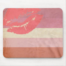 LIPSTICK LESBIAN PRIDE VINTAGE DESIGN MOUSE PAD