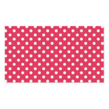 Lipstick Pink and White Polka Dots Template P004 Business Card Template
