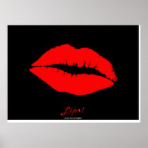 LIPSTICK Red on Black Poster