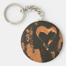 Liquid Copper Heart Keychain