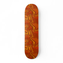 Liquid Gold Orange & Yellow Abstract Design Skateboards