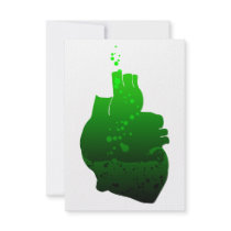 liquid green anatomical heart personalized announcement