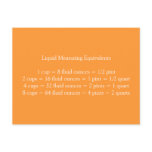 Liquid Measuring Equivalents Postcard