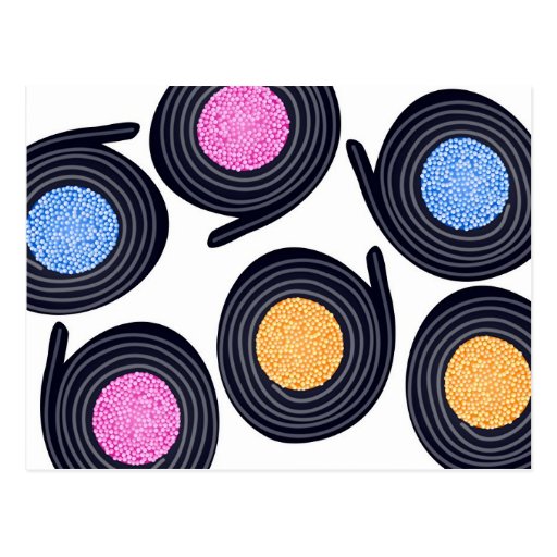 Liquorice Catherine Wheels Post Card