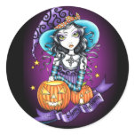 "Lisa" Halloween Pumpkin Witch Stickers