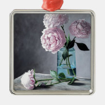 "Lisa's Peonies" Christmas Tree Ornament