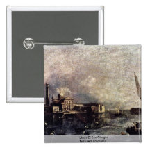 L'Isola Di San Giorgio By Guardi Francesco Pinback Buttons