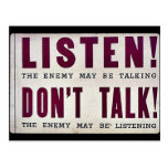 Listen! Don't Talk Postcard