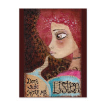 "Listen" Post Card