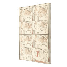 lithographed maps of denominational statistics canvas print