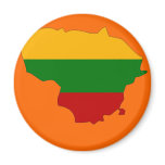 Lithuania flag map magnets
