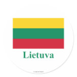 Lithuania Flag with Name in Lithuanian stickers
