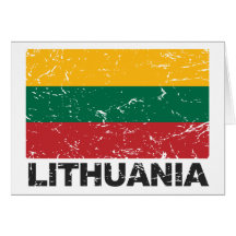 Lithuania Vintage Flag Card