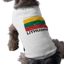 Lithuania Vintage Flag Doggie Tshirt