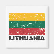 Lithuania Vintage Flag Magnet