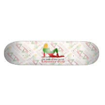 Lithuanian Girl Silhouette Flag Skate Board