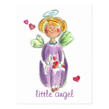 Little Angel Hearts and Love Post Cards