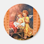 Little angels at the manger refrigerator magnet
