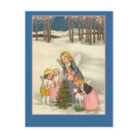 Little Angels in Snow Holiday Greeting Cards postcards