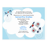 Little Aviator Aeroplane Baby Shower Post Card
