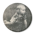 little baby on grass magnet