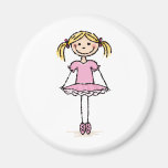 Little ballerina girl refrigerator magnets