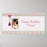 Little Ballerina Photo Frame Pink Party Banner