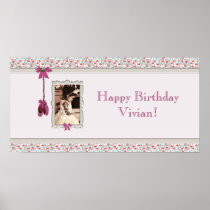 Little Ballerina Photo Frame Pink Party Banner