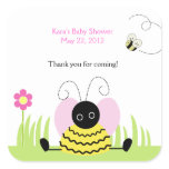 Little Bee Bumble Bees SQUARE Favor Sticker