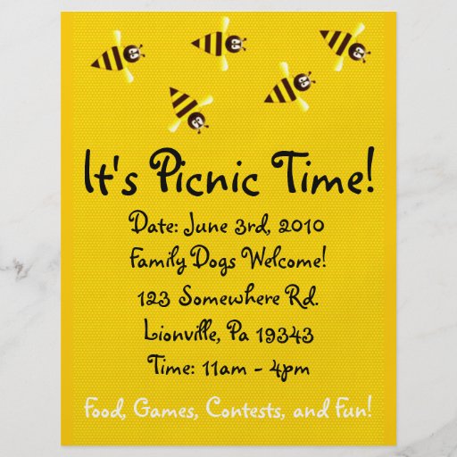 Little Bees Picnic Flyer