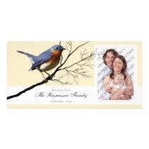 Little Bird Blue, customisable Customised Photo Card