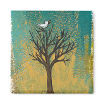 Little bird sings fun pretty original art painting