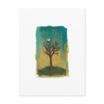 Little bird sings fun pretty original art painting
